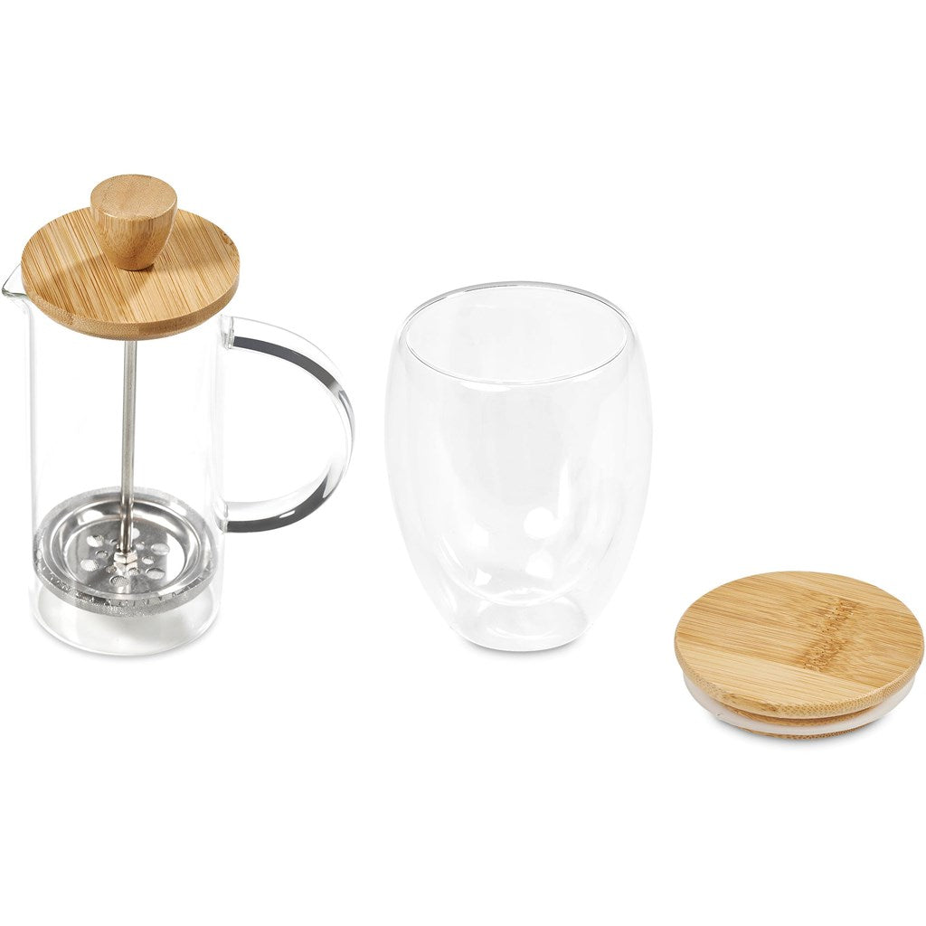 Aibo Glass & Bamboo Coffee Set - Truffle & Thyme