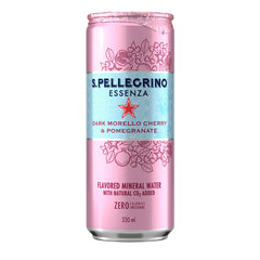 S.Pellegrino Essenza | Dark Morello Cherry & Pomegranate Sparkling Flavoured Water - Slim Can - Truffle & Thyme