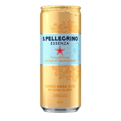S.Pellegrino Essenza | Tangerine & Wild Strawberry Sparkling Flavoured Water - Slim Can - Truffle & Thyme