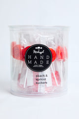 Small Round Peach & Apricot (Red & Orange Stripes)