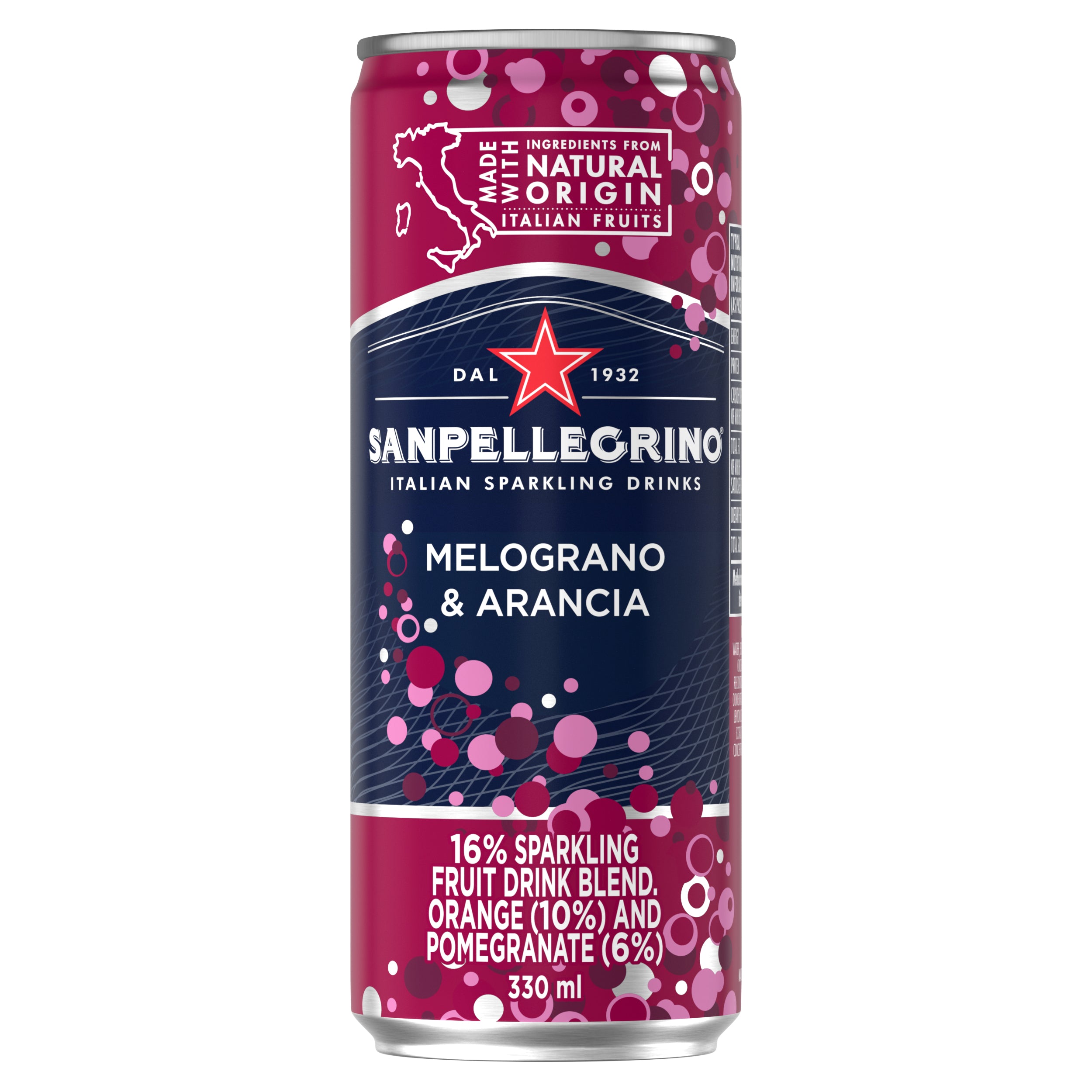 Sanpellegrino Italian Sparkling Drinks | Melograno & Arancia (Pomegranate & Orange) Sparkling Fruit Beverage - Slim Can - Truffle & Thyme