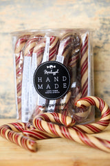 Large Xmas Candy Cane Gingerbread Brown & Red stripes
