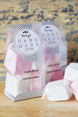 Marshmallow Giant Never-ending Braai Squares (bag of 4) - pink & white - (also perfect as S'mores or melted over biscuits)