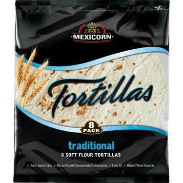 Mexicorn -  Traditional Soft Flour Tortillas (8 Pack)