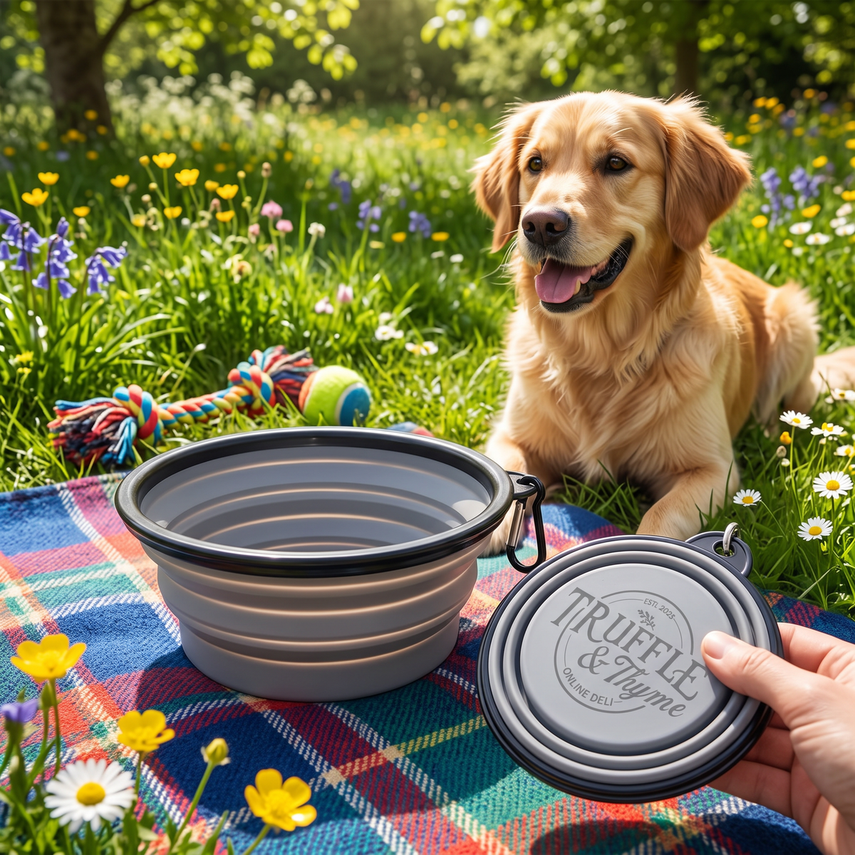 Collapsible Silicone Pet Bowl – 300ml
