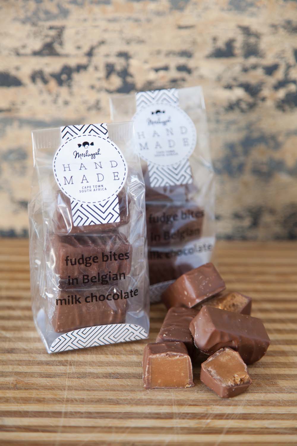 Fudge Bites enrobed in Belgian (Callebaut) Milk Chocolate