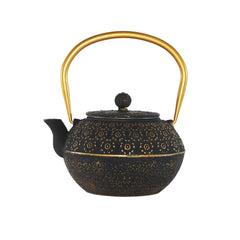 Cast Iron Pot Black Gold Handle 1L