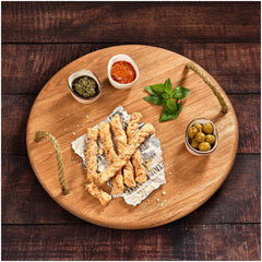 Medium Round Hardwood Food Platter - Truffle & Thyme
