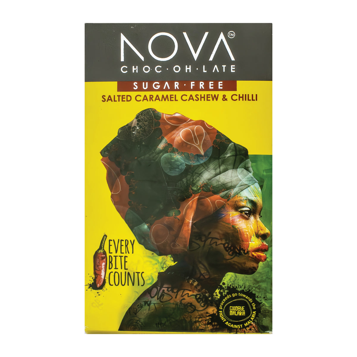 Nova Chocolate - Dark Chocolate with Salted Caramel, Cashew and Chilli