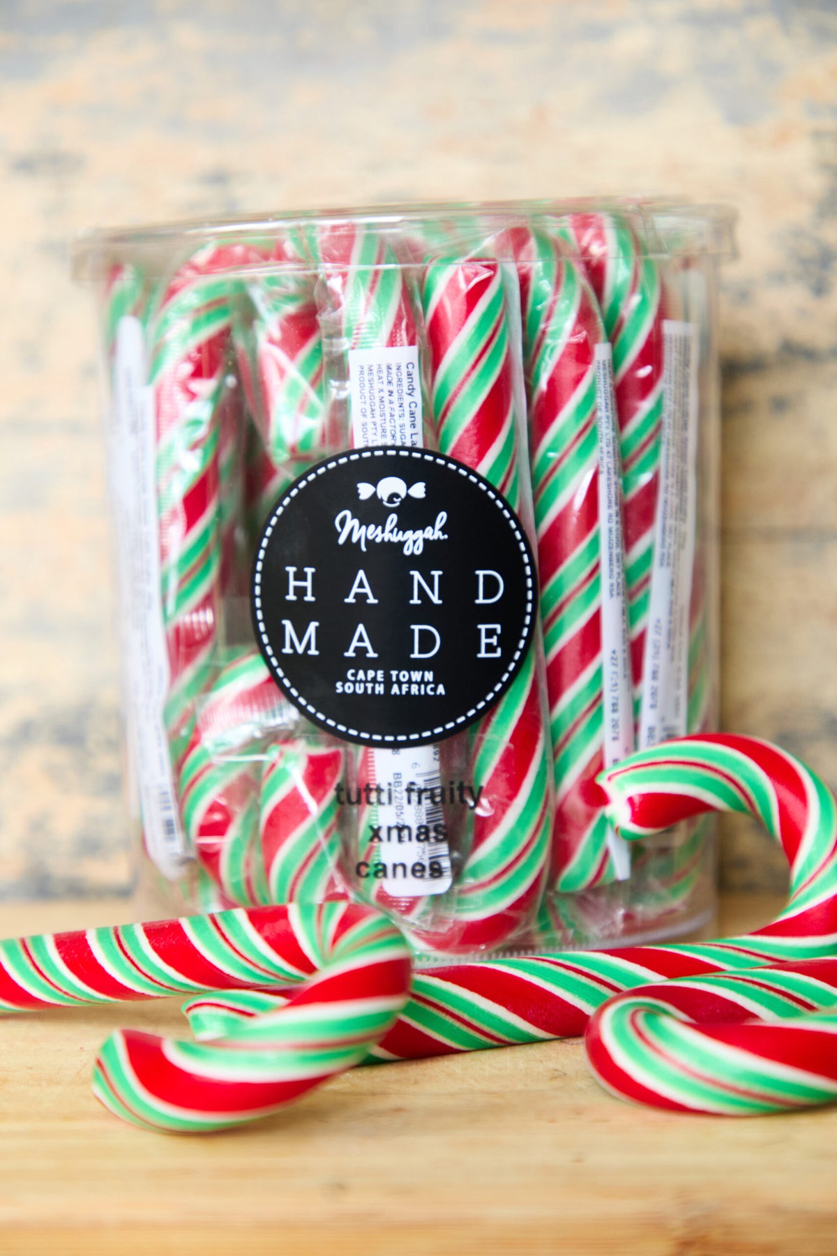 Large Xmas Candy Cane Red,Green & White Stripes (Tutti Frutti Flavour)